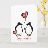 Carte de félicitations pour un mariage avec ballon (Fleur jaune)