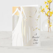 Carte de Félicitations pour une Mariée Radieuse. (Fleur jaune)