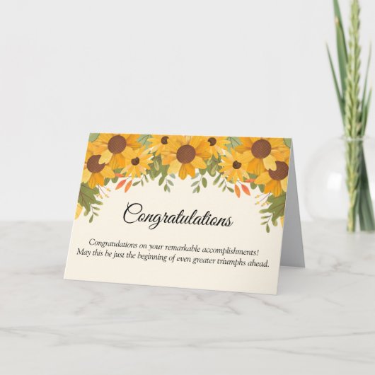 Carte de Félicitations pour Vos Réalisations (Devant)