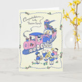 Carte de félicitations Retro New Baby (Fleur jaune)