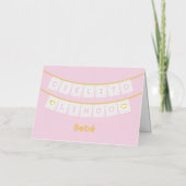 Carte de félicitations rose Cielito Lindo pour béb (Recto)