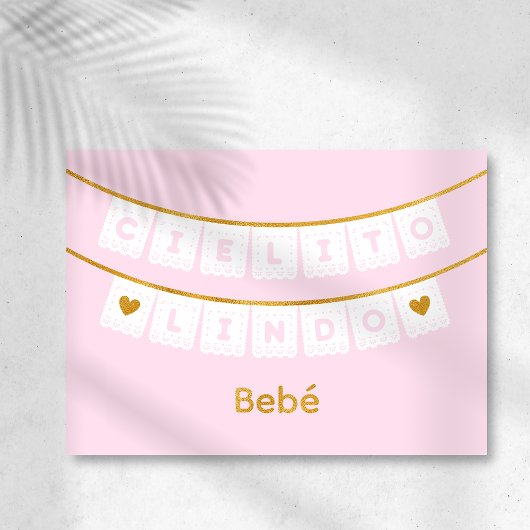 Carte de félicitations rose Cielito Lindo pour béb