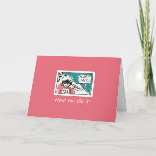 Carte de félicitations rose pour le 150e milepost