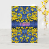 Carte de félicitations russe avec jonquilles (Fleur jaune)