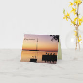 Carte de félicitations Sunset Silhouette (Fleur jaune)