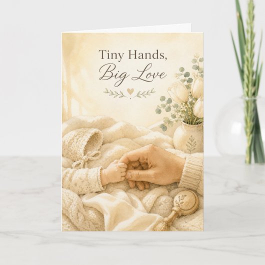 Carte de félicitations Tiny Hands Big Love pour no (Devant)