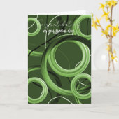 Carte de félicitations Tourbillon Vert Moderne (Fleur jaune)