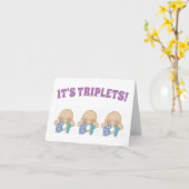Carte de félicitations - Triplets Boys (Fleur jaune)