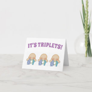 Carte de félicitations - Triplets Boys