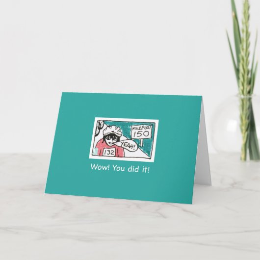 Carte de félicitations turquoise Borne 150 (Devant)