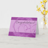 Carte de félicitations (violet) (Fleur jaune)