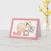 Carte de félicitations Whimsical Baby Girl (Fleur jaune)