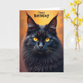 Carte de félin d'anniversaire royale (Fleur jaune)
