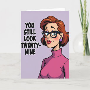 Carte de femme d'anniversaire de style BD