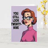 Carte de femme d'anniversaire de style BD (Fleur jaune)
