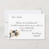 Carte de femme de chambre à fleurs blanches noires (Dos)