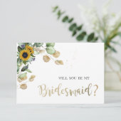 Carte de femme de chambre Eucalyptus Green Sunflow (Debout devant)