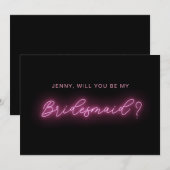 Carte de femme de chambre lumineuse noire et rose (Devant / Derrière)