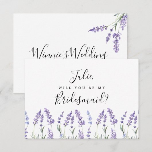 Carte de femme de chambre pourpre, Lavande (Devant / Derrière)