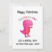 Carte de femme de fête Dinosaur Valentine (Devant)