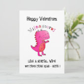 Carte de femme de fête Dinosaur Valentine (Debout devant)