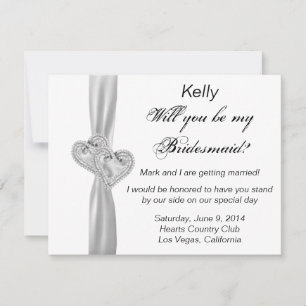 Carte de femme de Mariage Diamond Heart White