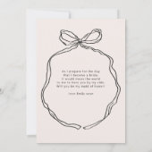 Carte de femme de ménage au ruban blanc à main (Dos)