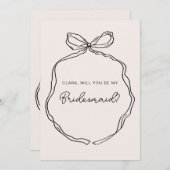 Carte de femme de ménage au ruban blanc à main (Devant / Derrière)