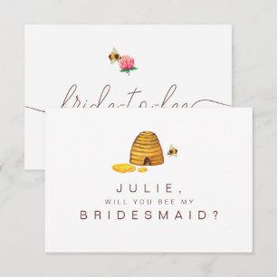 Carte de femme de ménage de la mariée à abeille