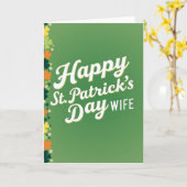 Carte de femme pour la Saint-Patrick au trèfle ver (Fleur jaune)