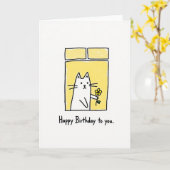 Carte de fenêtre pour félin joyeux (Fleur jaune)