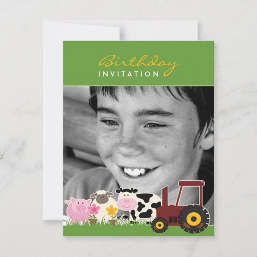 Carte de ferme photo anniversaire (Devant)