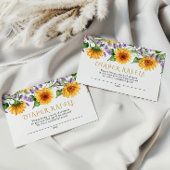 Carte de fermeture à feuillards tournesol et lavan