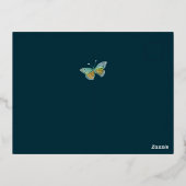 Carte de fermeture à huile florale turquoise et ro (Verso)