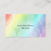 Carte de fermeture à rabat à Baby shower arc-en-ci (Dos)