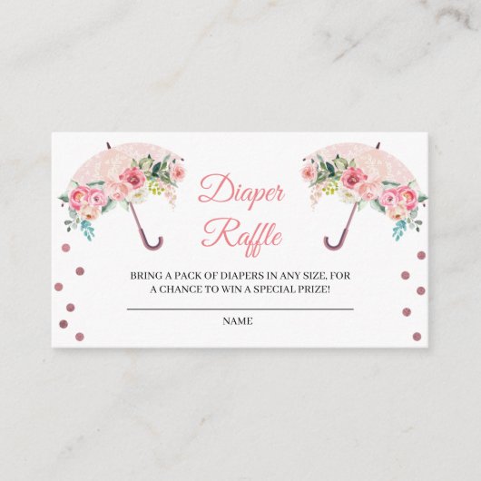 Carte de fermeture à rabat à parapluie rose (Devant)