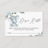 Carte de fermeture à rabat bleu floral éléphant (Devant)