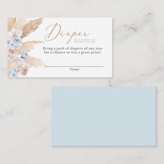 Carte de fermeture à rabat bleu laiton Pampas (Devant / Derrière)