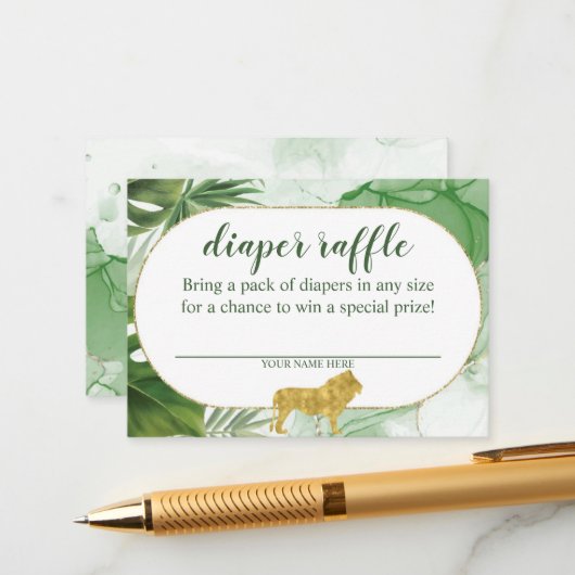 Carte de fermeture de coffre-fort à couches Safari (Devant/Arrière en situation)