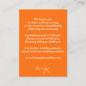 Carte de fermeture de plage de sable, orange, blan (Dos)