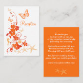 Carte de fermeture de plage de sable, orange, blan (Devant / Derrière)