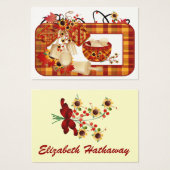 Carte de fermeture de saison d'automne / étiquette (Devant & derrière)