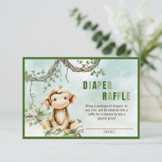 Carte de fermeture du Baby shower de singe (Debout devant)