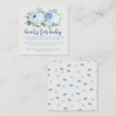 Carte de fermeture florale bleu moderne et de char (Devant / Derrière)