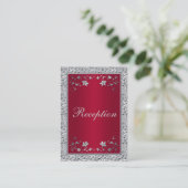 Carte de fermeture florale Foil Red, Silver FAUX (Debout devant)