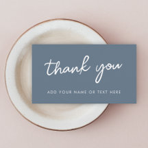Carte de fermeture Merci | Gris bleu minimal