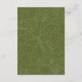 Carte de fermeture papillon Filigree en vert olive (Dos)