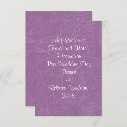 Carte de fermeture papillon Filigree en violet (Devant / Derrière)