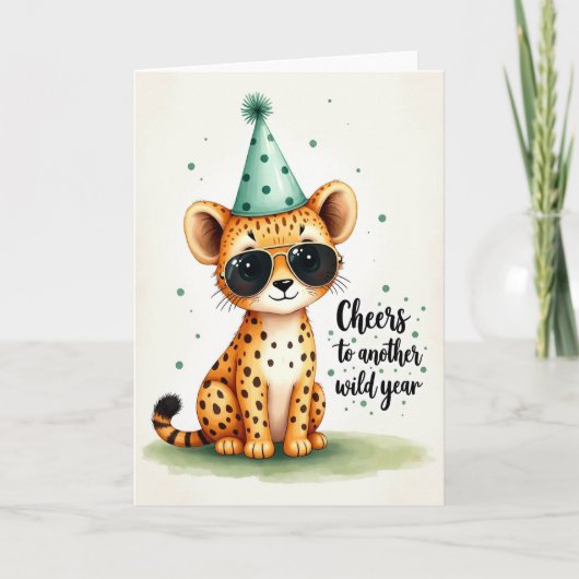 Carte de fête au chat tacheté (Devant)