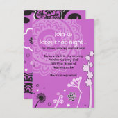 CARTE DE FÊTE Bat mitzvah FLORALE GRAVE ET BEAUCOU (Devant / Derrière)